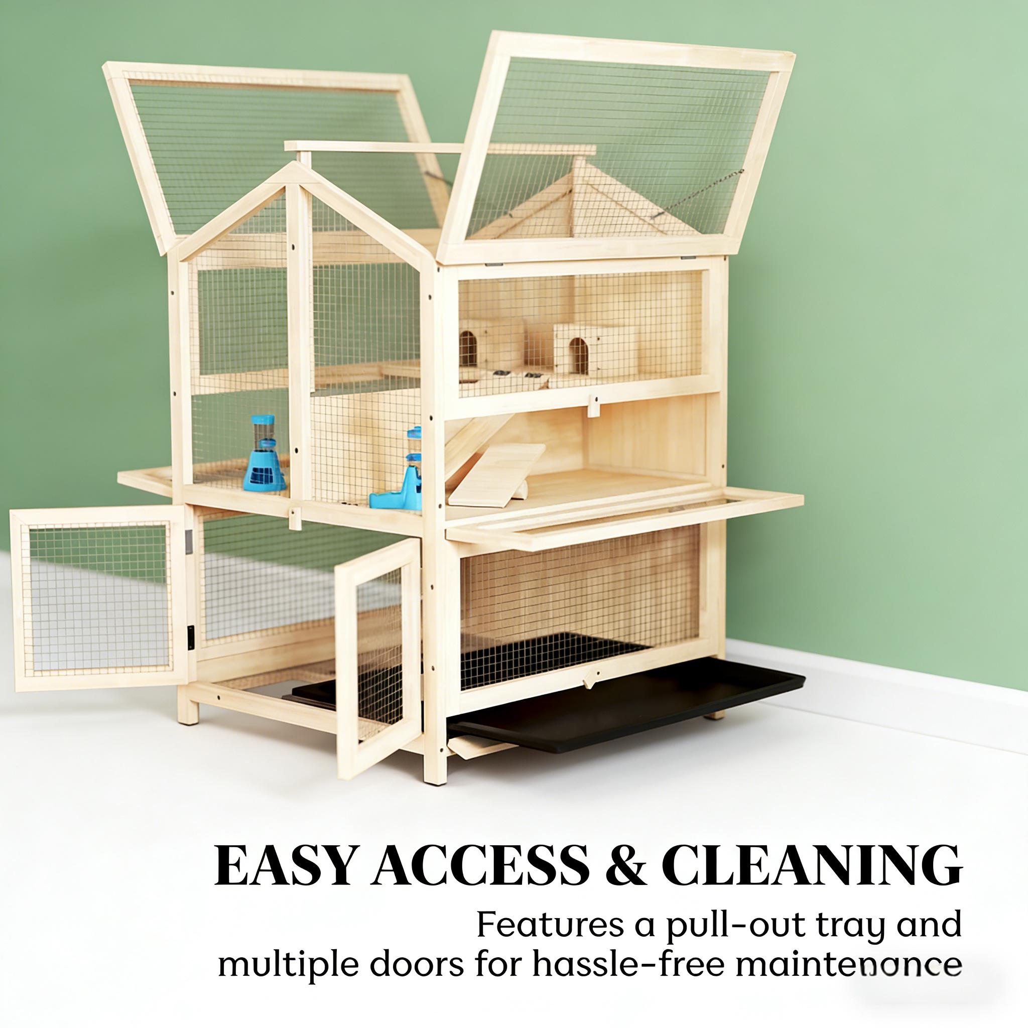 Small Animals Cage, 3 Tier Pet Cage, Wooden Hamster Cage — image 3