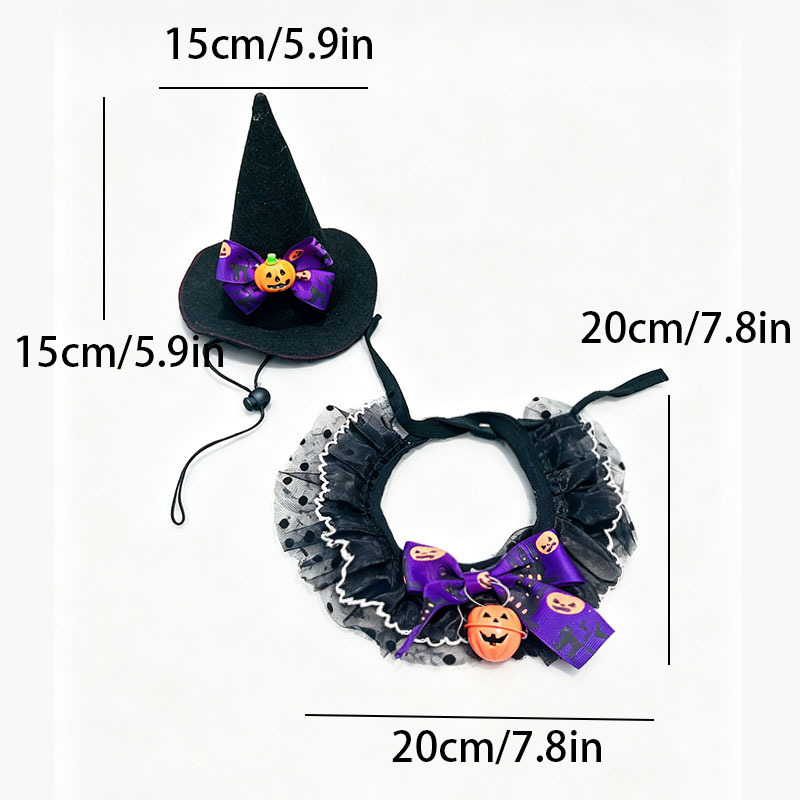 New Cat Bandana Hat Set Halloween Pet Scarf Neckwear Dog Bib Collar — image 5