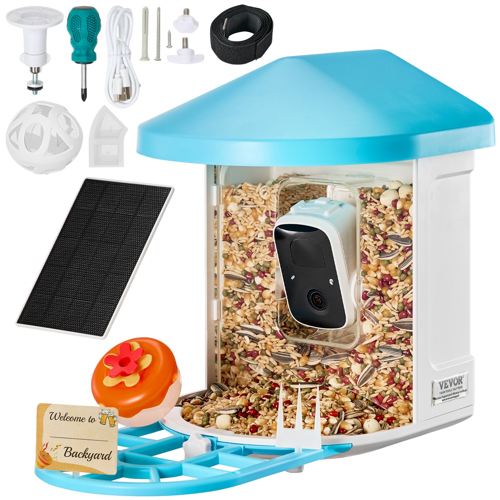 VEVOR Smart Bird Feeder With Camera 2K HD AI Identify Bird Species Auto Capture — imagen 3