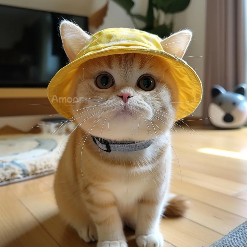 Sombrero para mascotas con orejas expuestas anti-pérdida de pelo ajustable sombrero pequeño para perros — imagen 4
