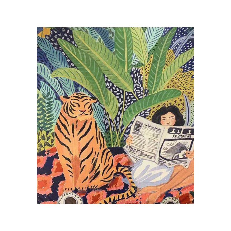 Nordic Multifunction Tiger Newspaper Girl Bohemia Throw Blanket Sofa Covers Tassel Dust Cover Air Conditioning Blankets For Bed — image 5