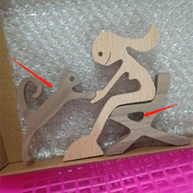Escultura de Madera para Decoración de Hogar con Perro y Dueño - Regalo de Navidad para Amantes de los Animales — imagen 38