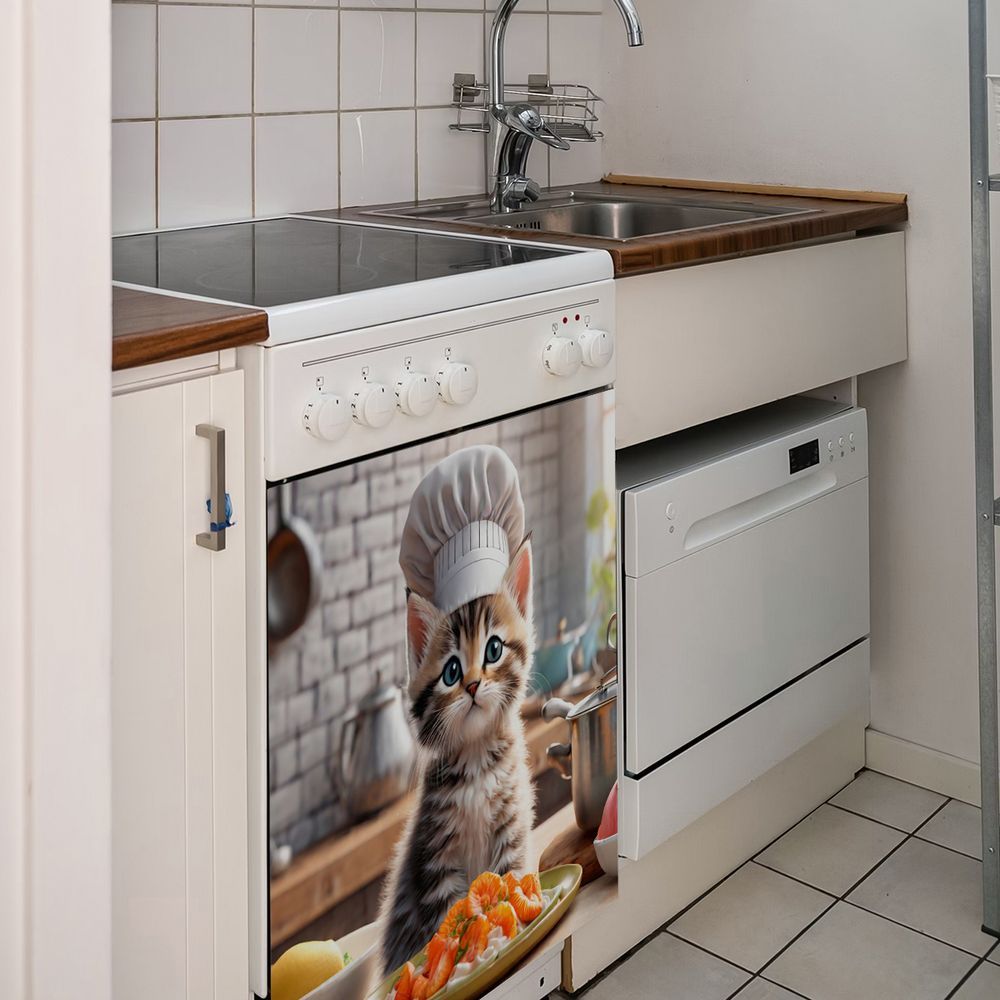 Cubierta Magnética 2D Plana para Puerta de Lavavajillas con Temática de Gato Chef, Adecuada para Lavavajillas, Refrigeradores, Etc. - Fácil de Limpiar — imagen 13