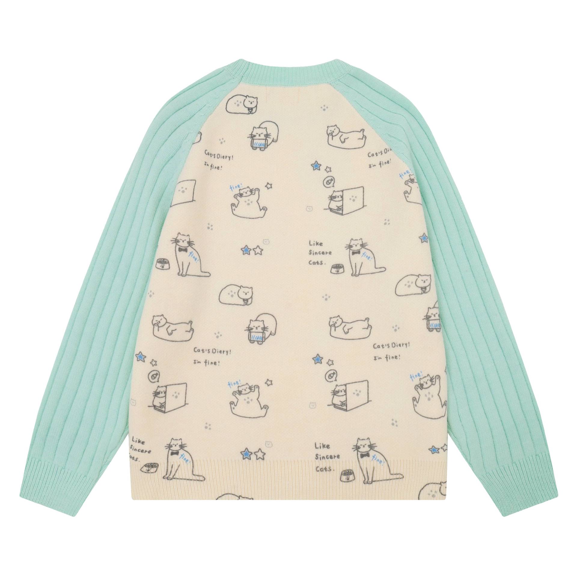Fully printed hand-painted cat sweater — image 3