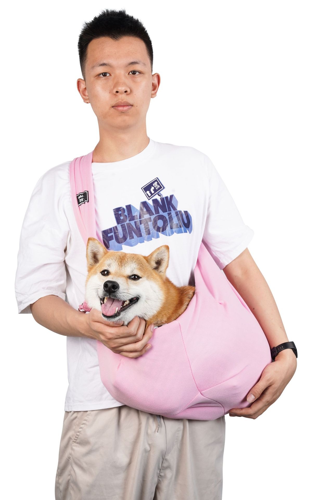 Crossbody breathable dog folding pet bag with large capacity pet supplies portable cat bag for outdoor use — image 1