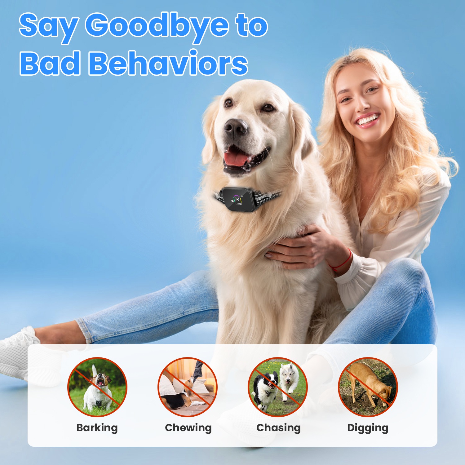 Collar Antiladridos y de Descarga 2 en 1 para Perros Collar de Entrenamiento con Control Remoto Recargable Impermeable IP68 con 3 Canales para Perros Medianos y Pequeños — imagen 9