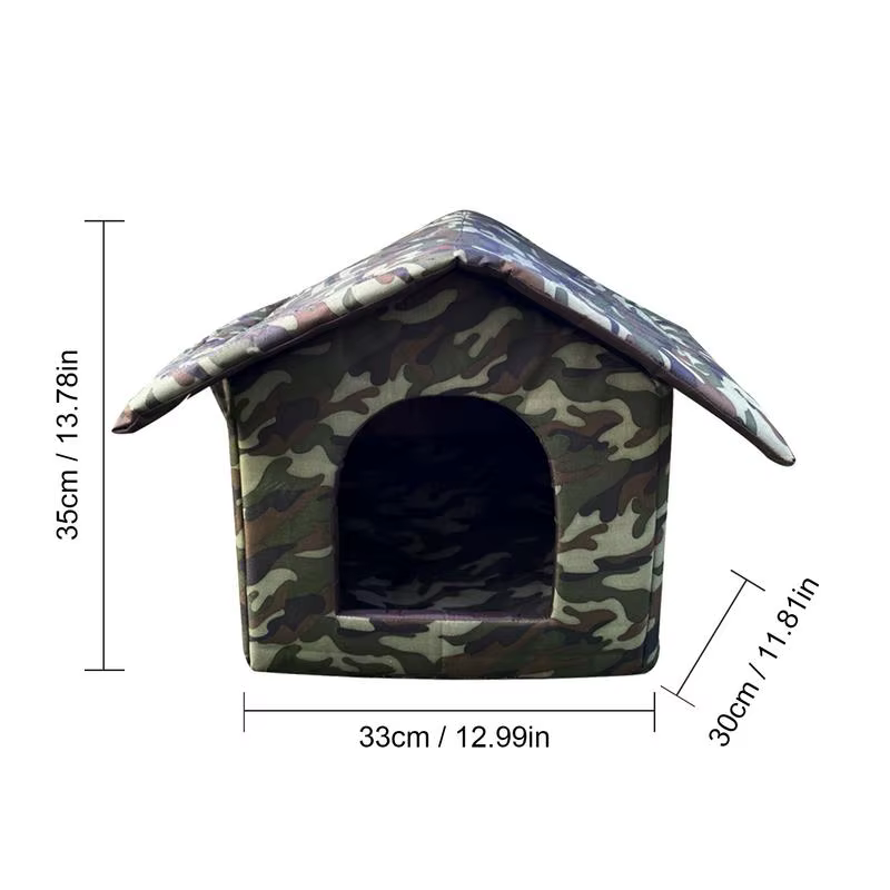 Casa para Perros y Gatos al Aire Libre Impermeable Invierno Cálido Refugio de Gato Acogedor — imagen 6