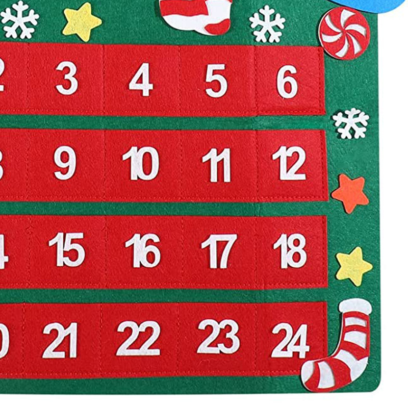 Christmas Countdown Calendar with Felt Reindeer and Pocket, Advent Calendar for Christmas — image 5