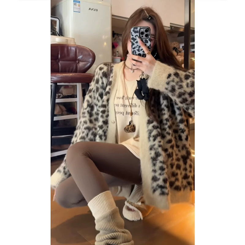 Leopard print cardigan loose sweater — image 4