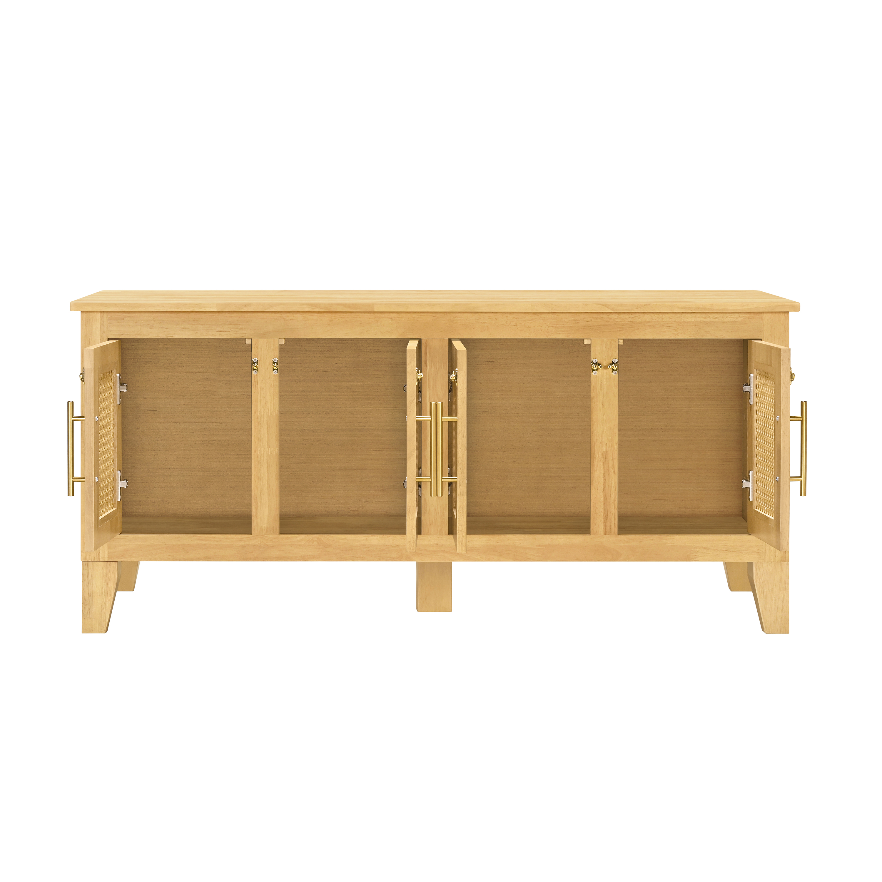 Lars Caja de Decoración para Perros en Madera de Caoba con Rattán - Estilo Pet Kennel con Almacenamiento y 4 Puertas para Salón — imagen 5
