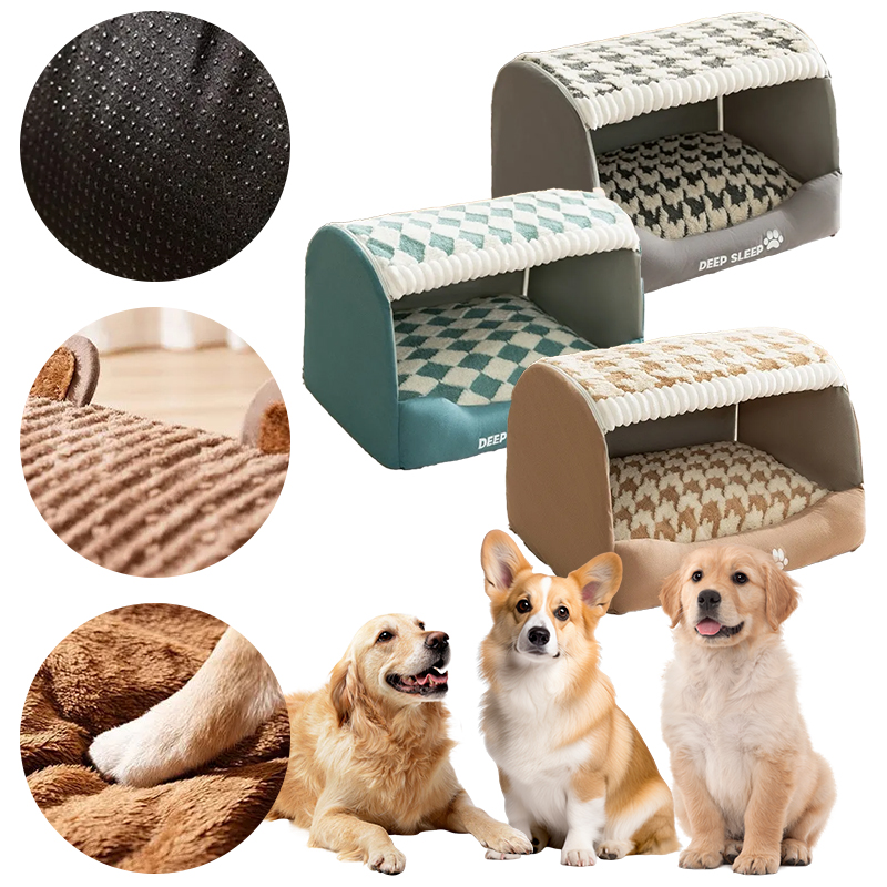 Cubo de Osito de Peluche Tres Dimensiones para Perros Pequeños - Refugio Calentador y Acogedor — imagen 3