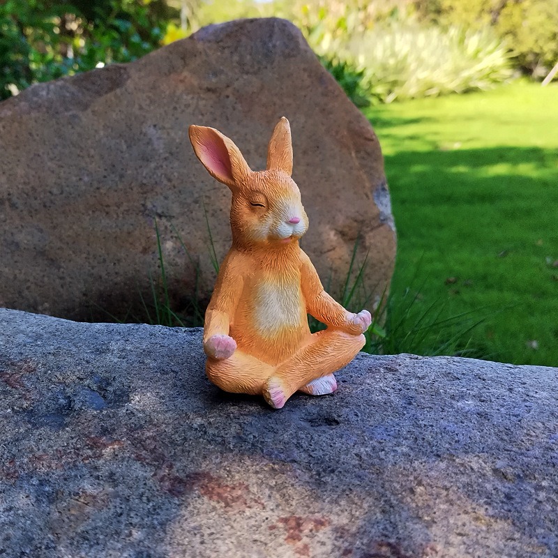 Decoraciones de jardín para meditación al aire libre con conejos — imagen 5