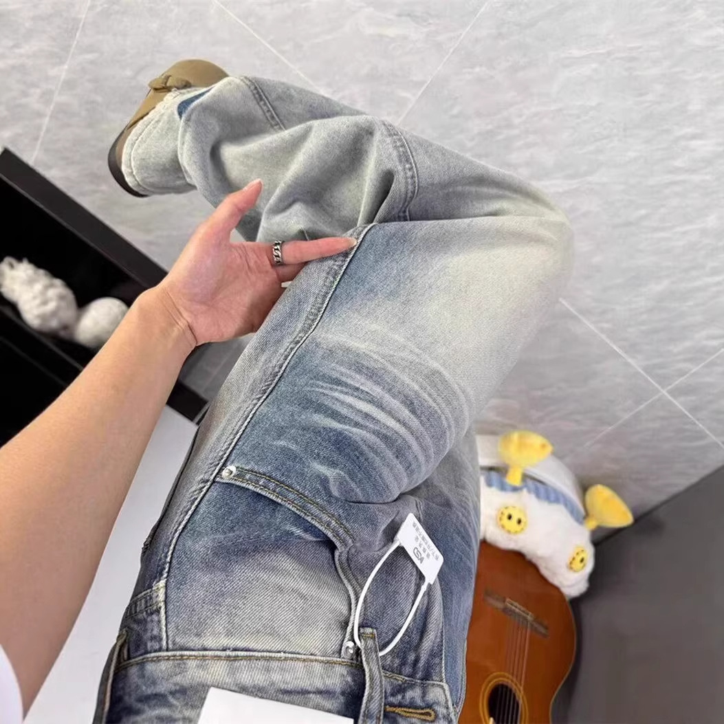 Pantalones de Denim con Diseño de Bigotes para Mujer, Línea Interior de Felpa y Cintura Elevada — imagen 3