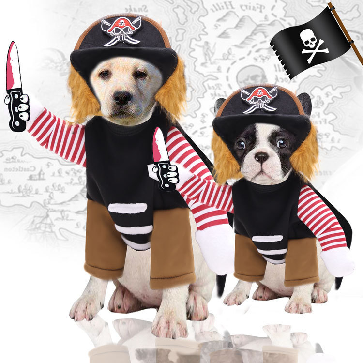 Pet Dog Clothes Cat Accessories Horse Riding Costume Santa Claus Dog Outfit Funny Cat Halloween Costume Transformation Wear — image 5