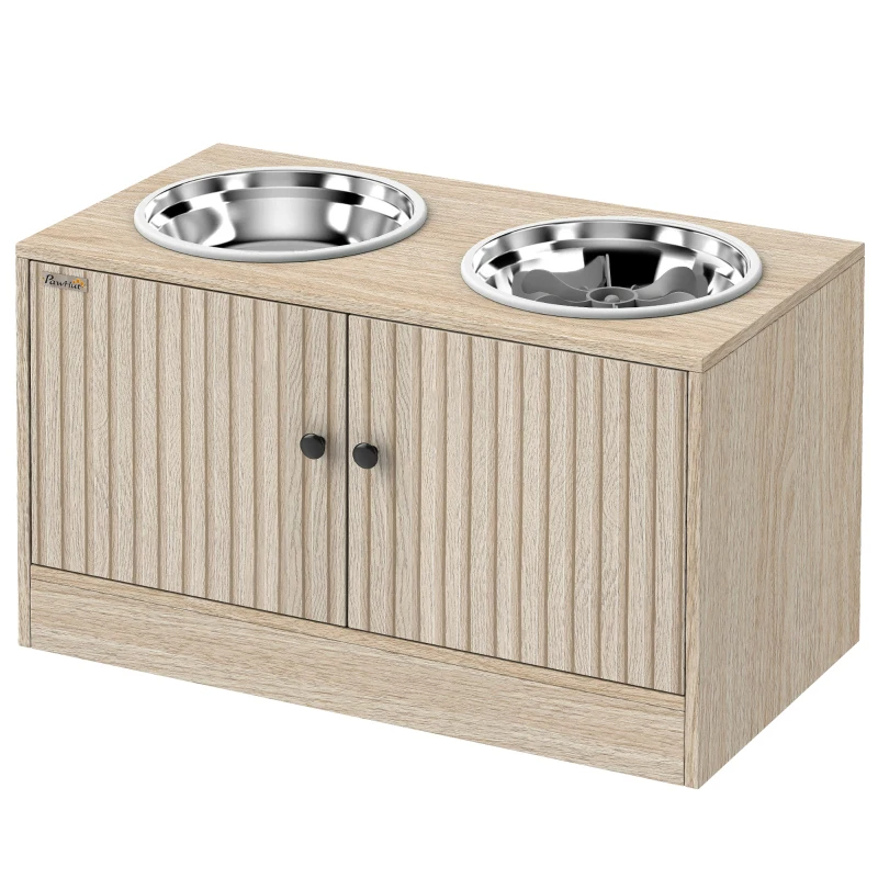 Elevated Dog Bowl, Large Feeding Dog Bowl Stand With 2 Stainless Steel Bowls, Storage Drawer, And Slow Feeder Mat — image 4