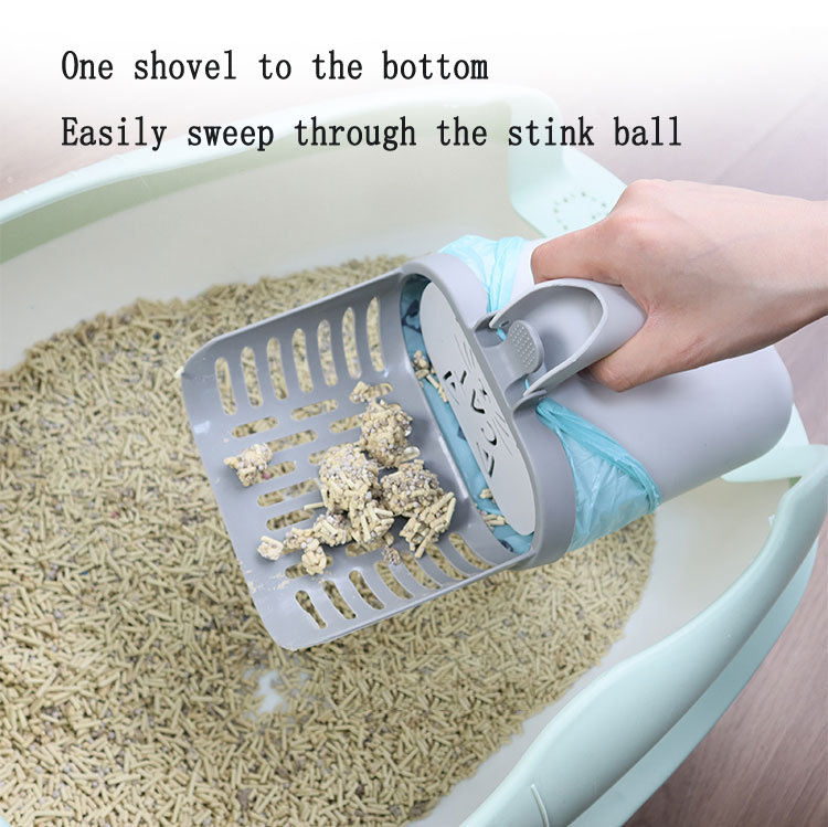 New Integrated Cat Litter Shovel Set Bin Bag Large Capacity Cat Excrement Shovel — image 3