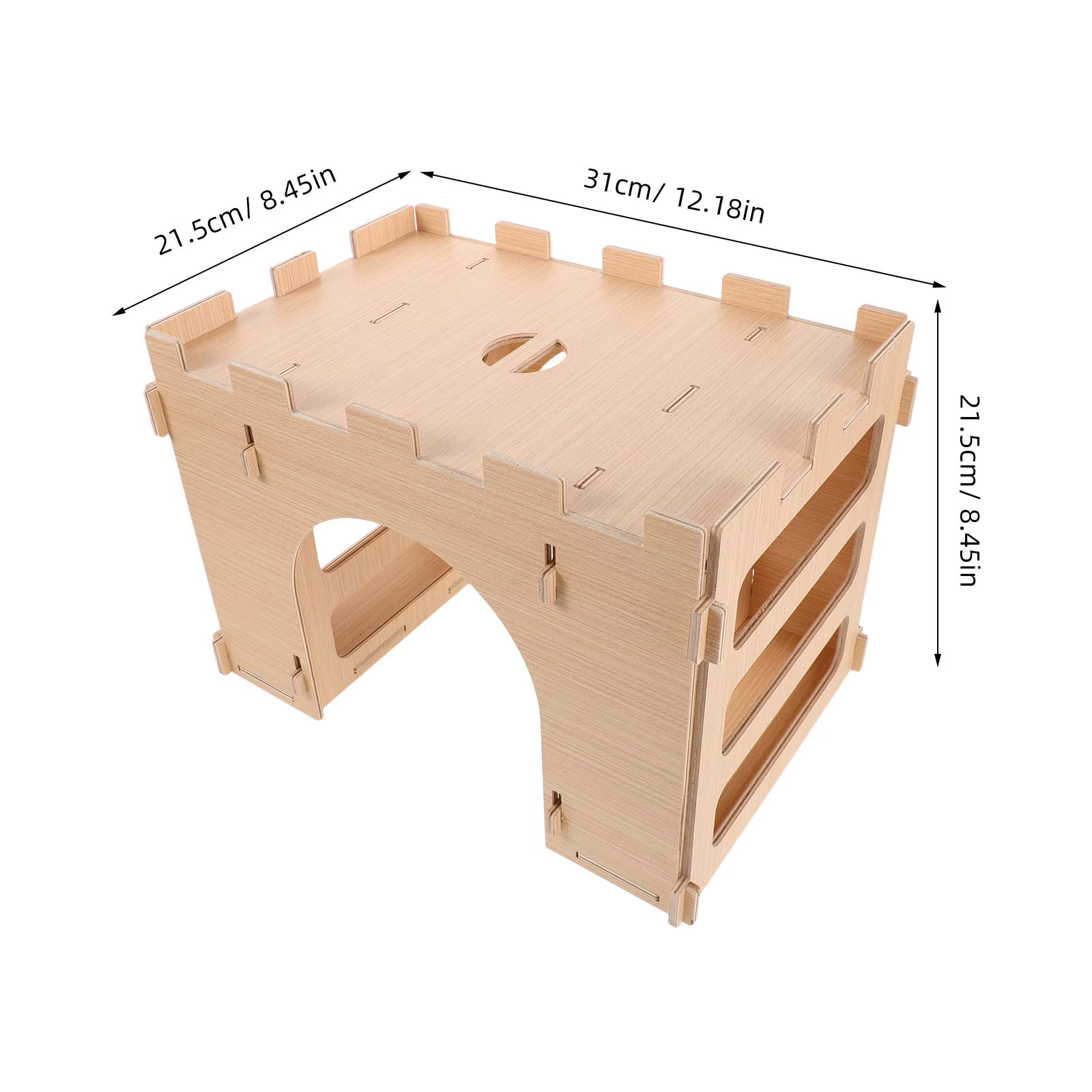 Alimentador de Heno para Conejos Casa de Hábitat de Madera, Caja de Nido para Animales Pequeños, Conejo, Cobaya, Chinchilla, Hamster — imagen 6