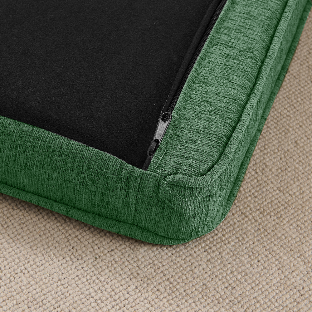 Sofá para Perros Grande y Oversized Rectangular: Camilla Durable Elevada con Muestras de Lino Moderno - OLIVE GREEN — imagen 2