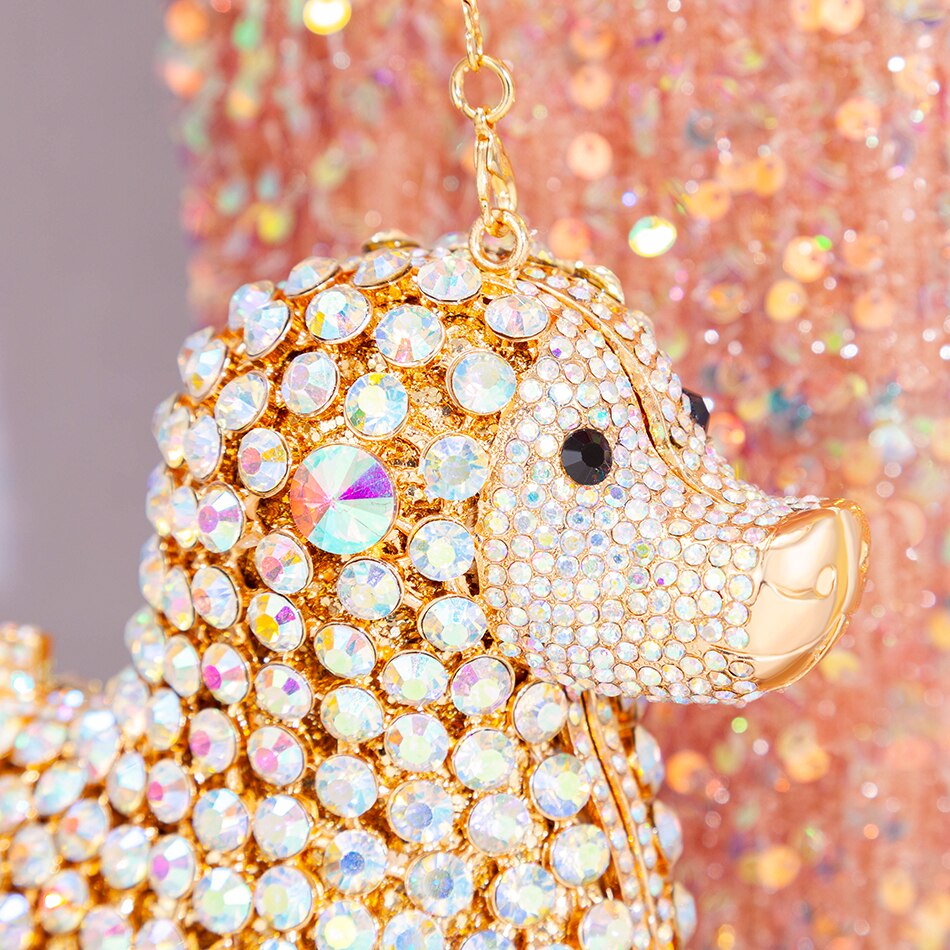 Bolsa de Noche en forma de Perro con Diamantes - Bolso de Cena para Mujer con Diseño Único y Elegante — imagen 5