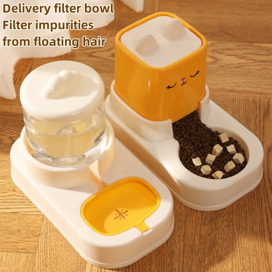 Kimpets Pet Cat Automatic Drinking Water Feeder Large Capacity Water Dispenser Dry Wet Separation Food Container Cat Dog Bowl — image 2