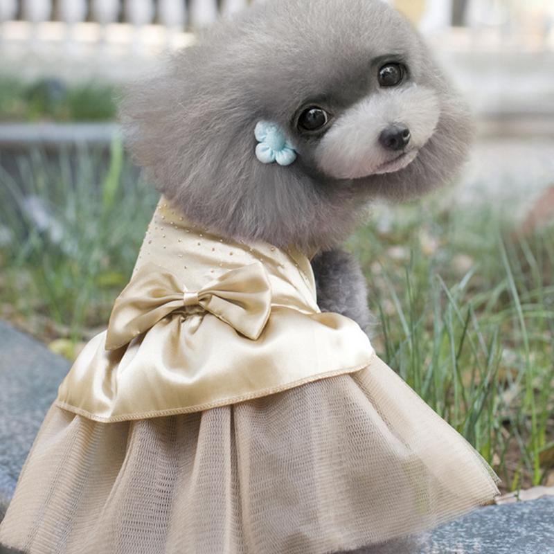 Pet Cat Dog Tutu Dress Rhinestone Bowknot Puppy Princess Dress Party Dog Dress Wedding Dress Pet Clothes — image 3