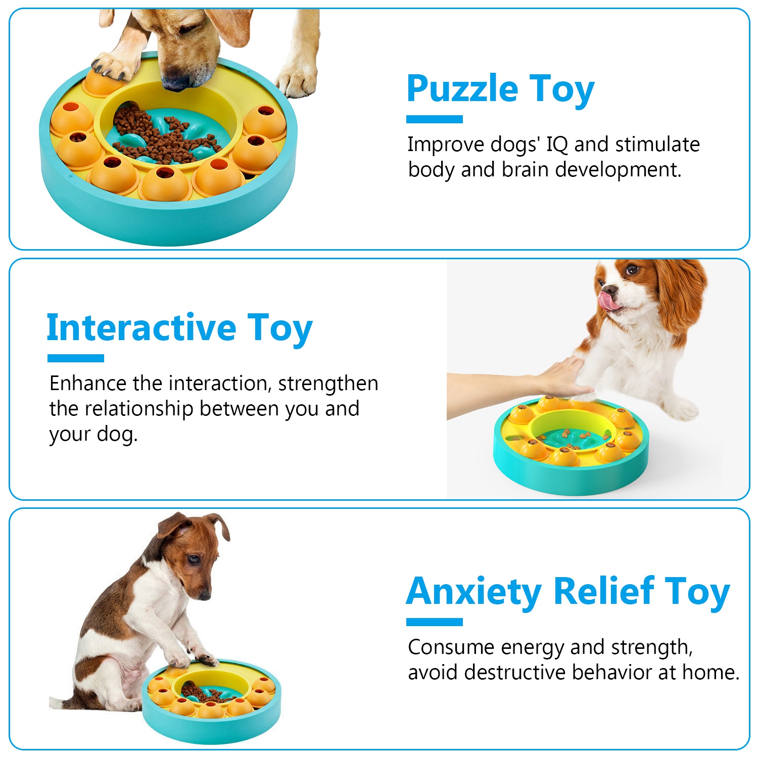 Comedero Rompecabezas para Perros, Tazón de Alimentación Lenta, Juguete Interactivo Dispensador de Premios para Entrenamiento de Inteligencia y Enriquecimiento Mental, para Perros y Gatos Pequeños, Medianos y Grandes — imagen 7