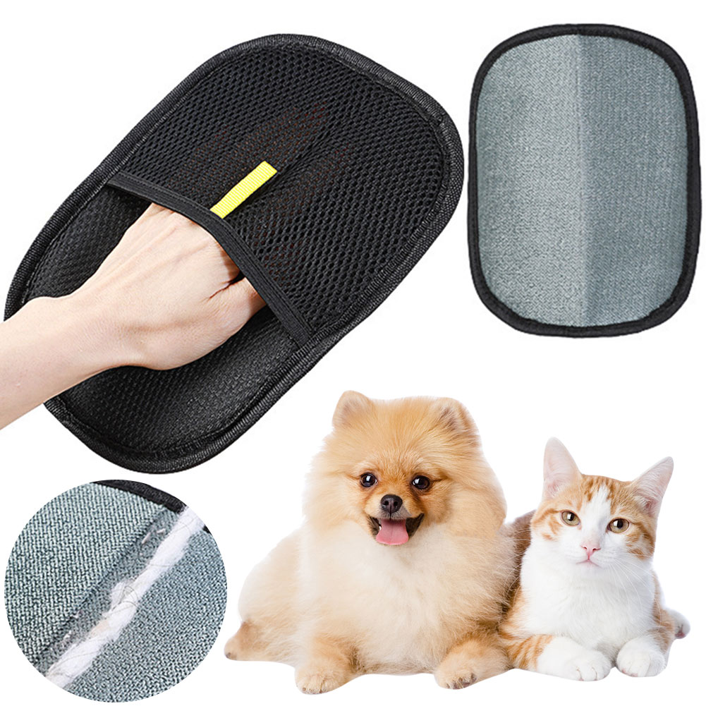 Guantes de Limpieza de Pelo de Mascotas Guantes para Pelos Sueltos Despeinadores para Perros, Gatos y Conejos con Cabello Largo Corto Rizado — imagen 1