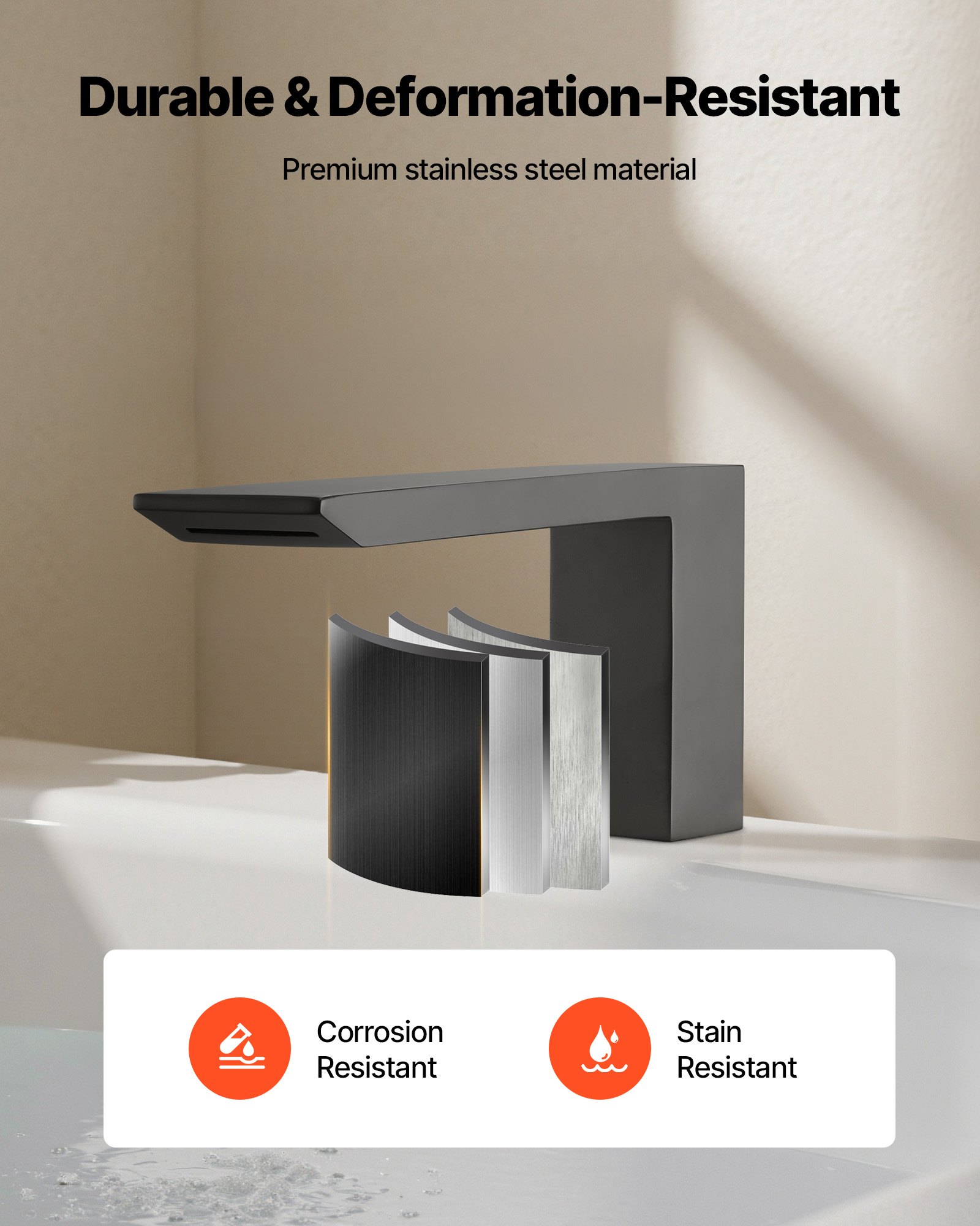 Fauceta de Baño Romano, 3 Hocicos con Cascada para Ducha y Lavabo, Kit de Accesorios para Perros, Adultos y Mascotas Acuáticas, Negro Mate, Acero Inoxidable — imagen 5