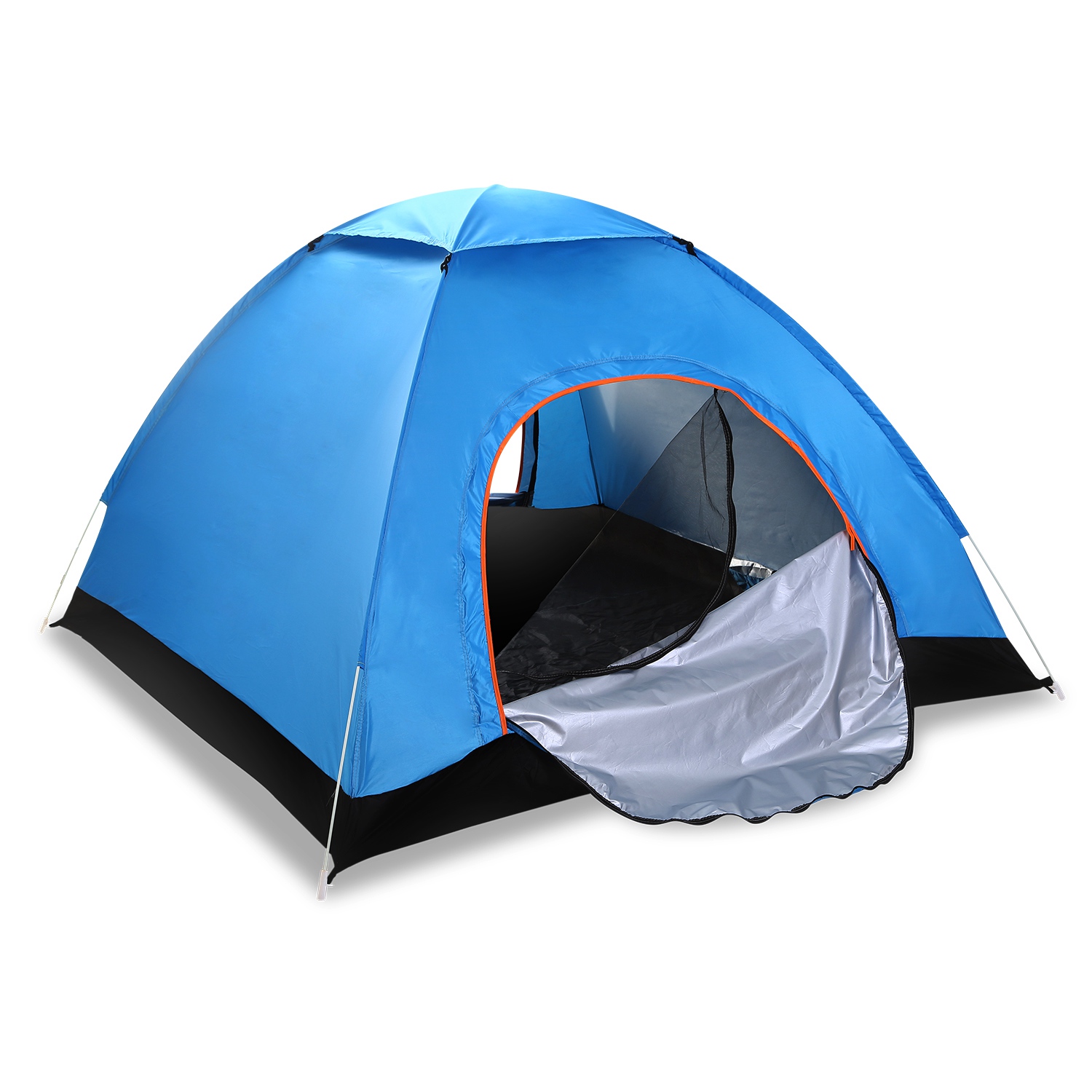 Carpa de Camping Impermeable para 4 Personas, Carpa de Armado Instantáneo con Puertas de Mosquitero, Bolsa de Transporte, Plegable para las 4 Estaciones, para Senderismo, Escalada, Aventura y Pesca — imagen 6