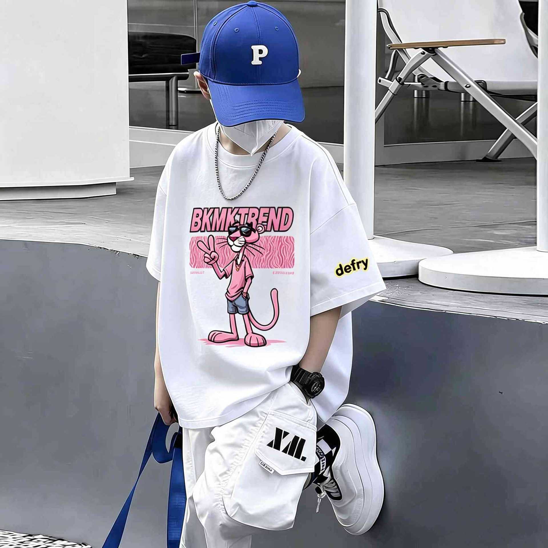 Boy's Short Sleeve T-Shirt Pink Panther Stylish Casual Top — image 6