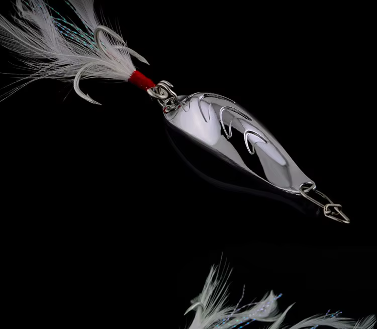 Cucharilla de Pesca Señuelo Grandioso Stroke Dancing Whirlpool Big Arc Señuelos Artificiales de Metal Lanza Larga 10g/15g/20g 4 Vez Anzuelo — imagen 5