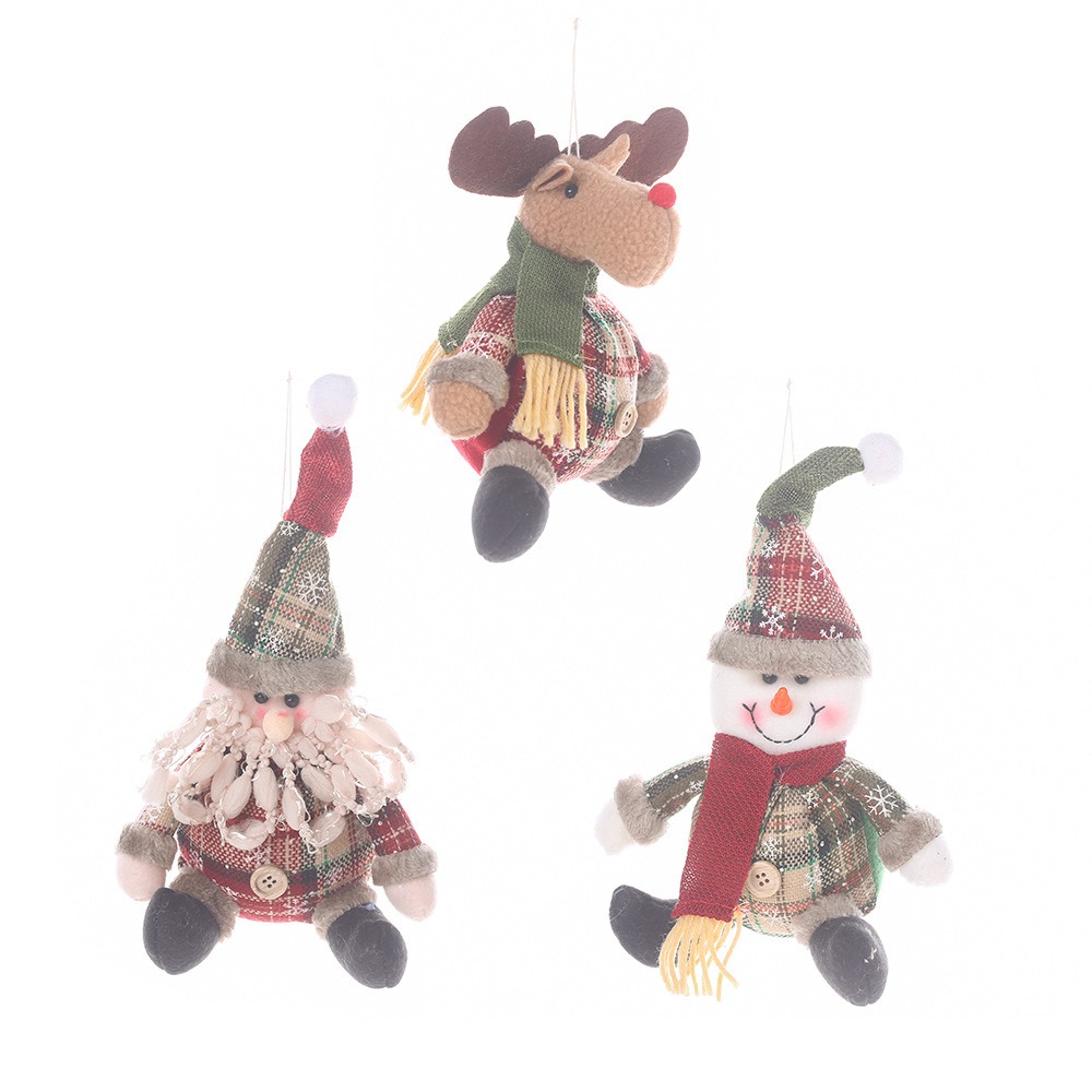Elderly Doll Button Ball Doll Christmas Pendant Snowman Elk Pendant Gift — image 1