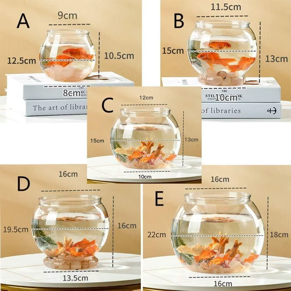 New Transparent Fish Tank Round Unbreakable Aquarium Plastic Lightweight Small Fish Bowl Home Decor — image 6