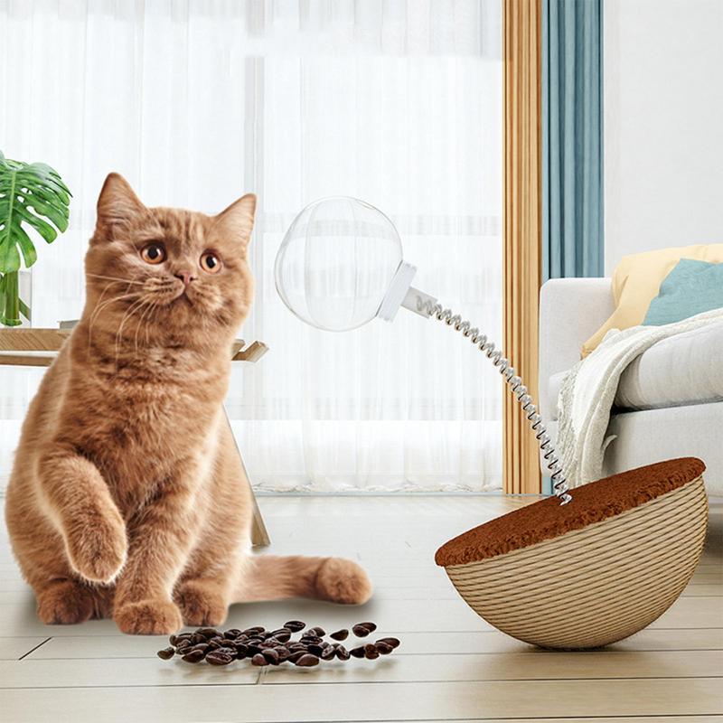 Cat Interactive Toys Auto-Balancing Cat Food Toy Interactive Ball Cat Puzzle Toys Cats Slow Feeders Spring Toys Slow Food — image 4