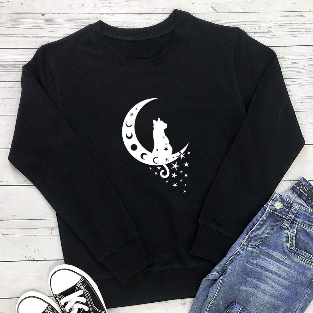 Moon Star Cat Printed Hoodie — image 4
