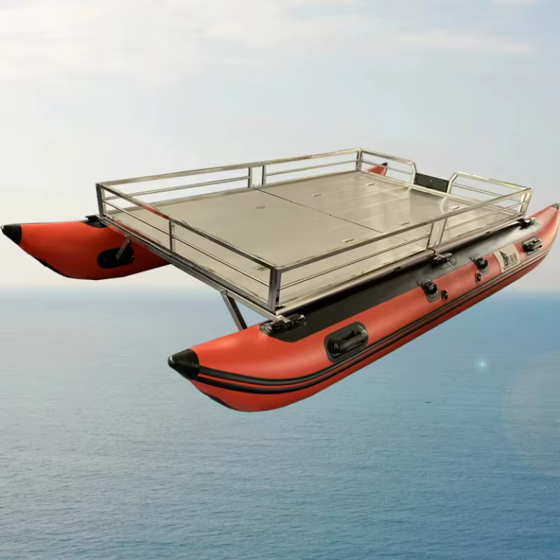 Nueva Diseño de Barco Catamarán Inflable de Aluminio 13 pies — imagen 1
