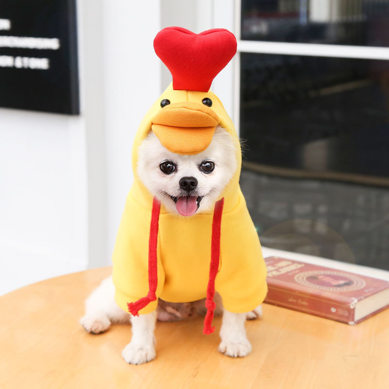 Chick Transformed Dog Cat Small Medium-Sized Dog Autumn And Winter Sweatshirt Scratch Pet Clothes Supplies Teddy Fighting Bichon — image 6