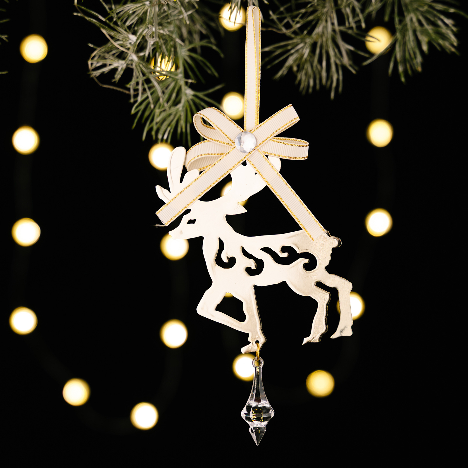 Creative Iron Icicle Ornament for Christmas Tree, Reindeer, Snowman, Snowflake Hanging Decorations — image 10