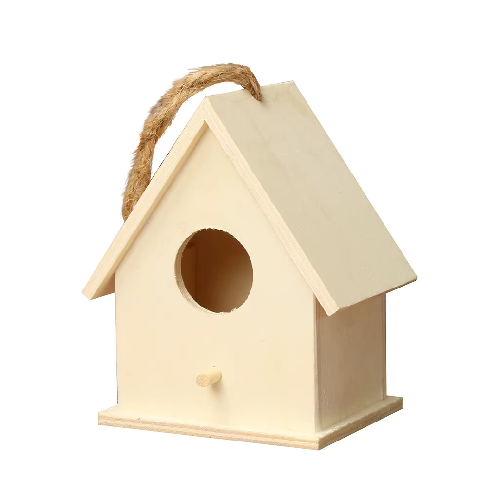 Wooden Mini Bird Cage Outdoor Hanging Birdhouse Box Garden Bird Cages Home Yard Decoration Bird Products Wooden Bird Parrot Nest — image 3