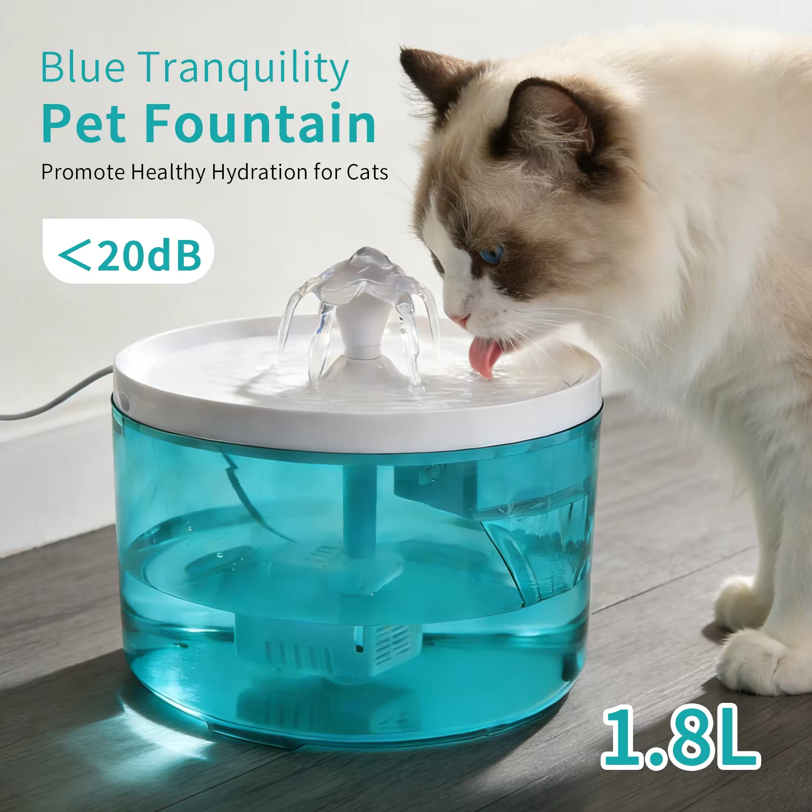 Fuentes de agua para gatos: fuente automática con circulación y filtrado silencioso — imagen 3