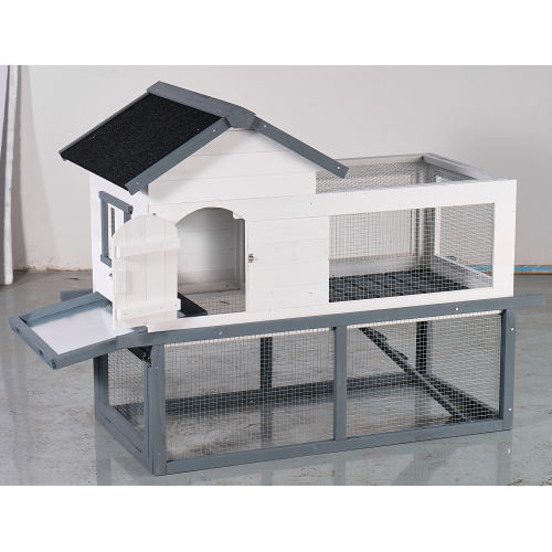 Gallinero y Conejera de Madera de Doble Nivel de 53 Pulgadas, para Interior/Exterior, Impermeable, con Techo, Escalera y Bandeja de Limpieza Removible, Adecuada para Mascotas Pequeñas y Medianas — imagen 2