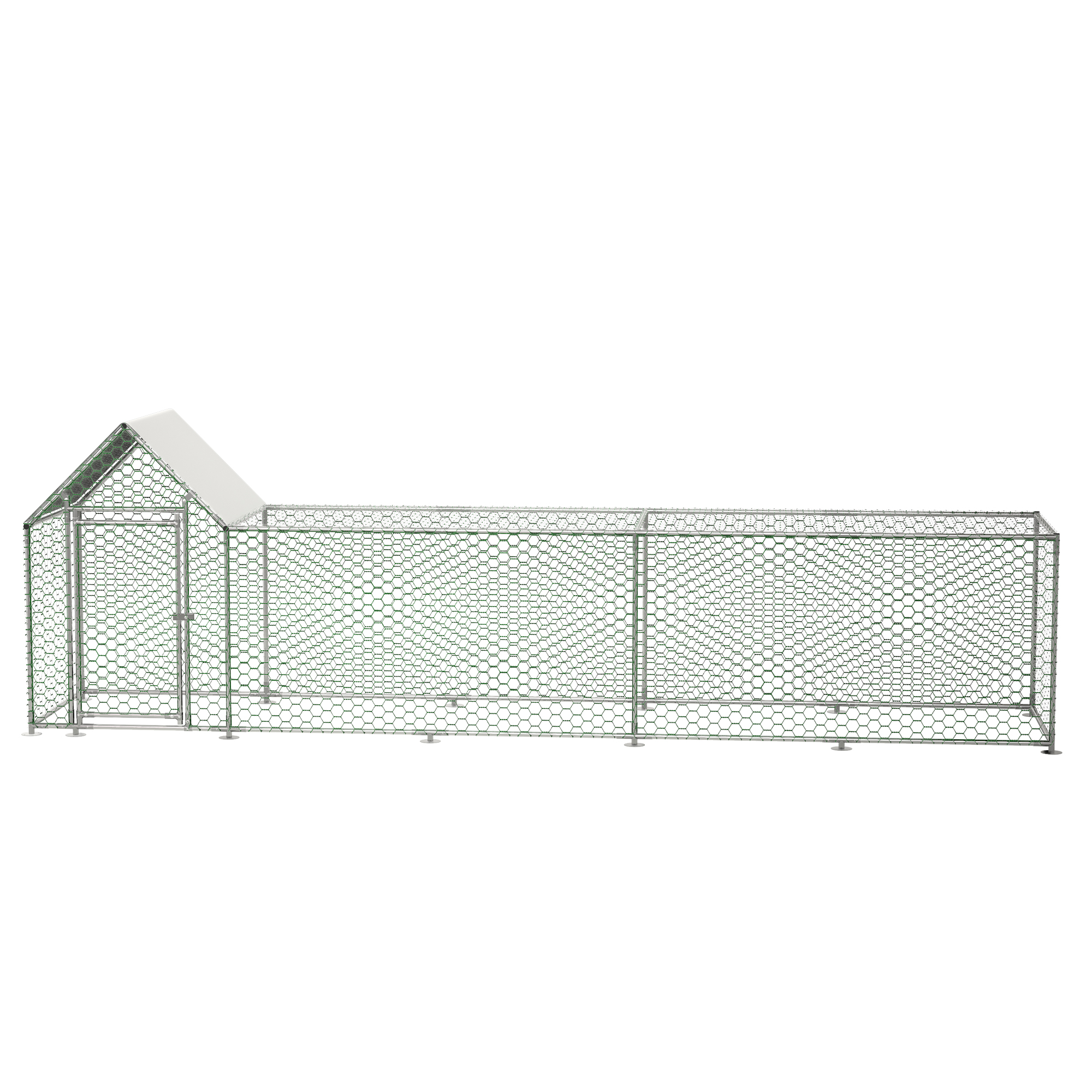 Metal Chicken Coop, Walk-in Chicken Run, Poultry Chicken Hen Pen Cage, Rabbits Duck Cages, With Cover — image 12