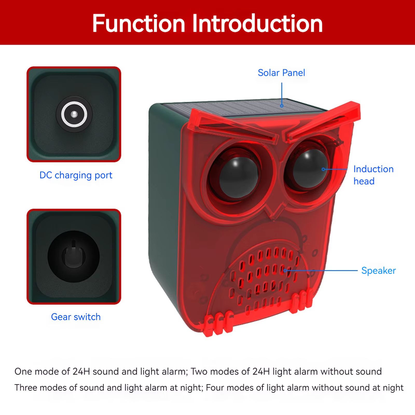 Solar Outdoor Motion Sensor Alarm Dog Barking & Gunshot Sound Animal Repeller Deter Raccoons Deer Skunks Bears and Coyotes — image 5