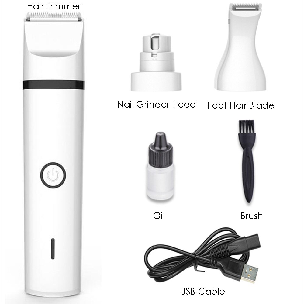Máquina de Aseo para Mascotas 3 en 1, Cortapelos para Perros y Gatos, Lima de Uñas para Patas, Cortauñas, Máquina Cortapelos USB — imagen 2