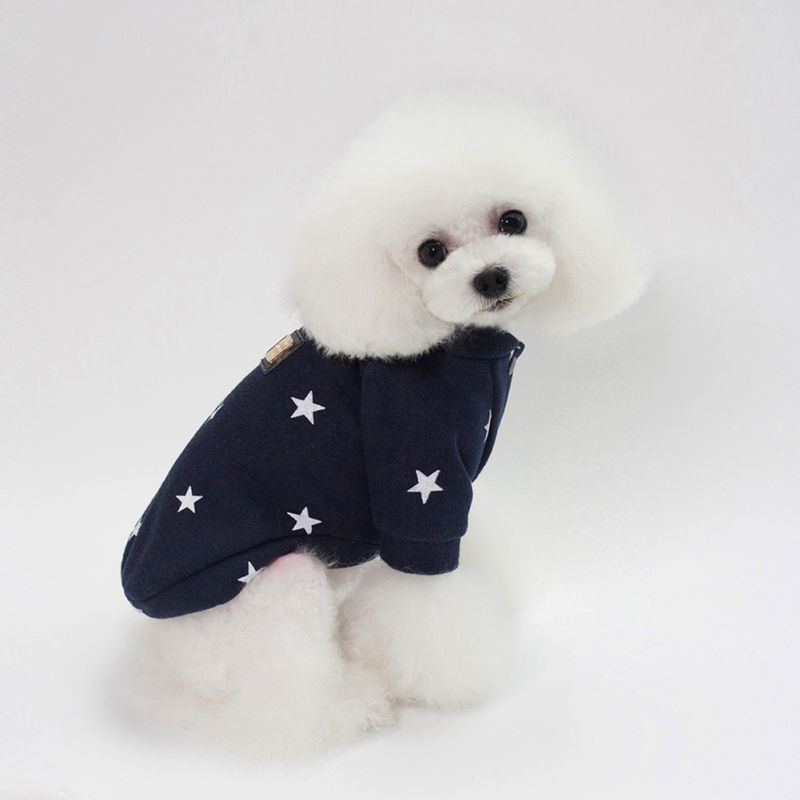 Warm Pet Dogs Hoodies Pentagram Five Stars Pattern Puppy Clothes Cute Autumn and Winter Dog Accessories — image 5