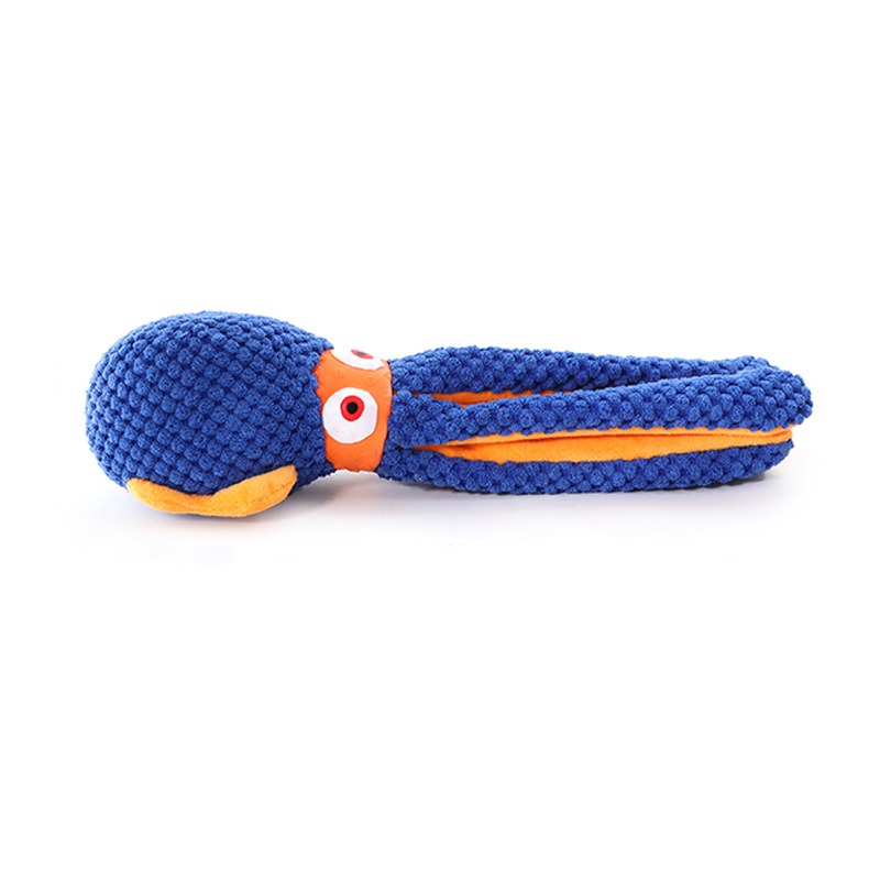 Dog plush toy with bite resistance and sound production, plush octopus toy with dog bite interaction toy — image 5