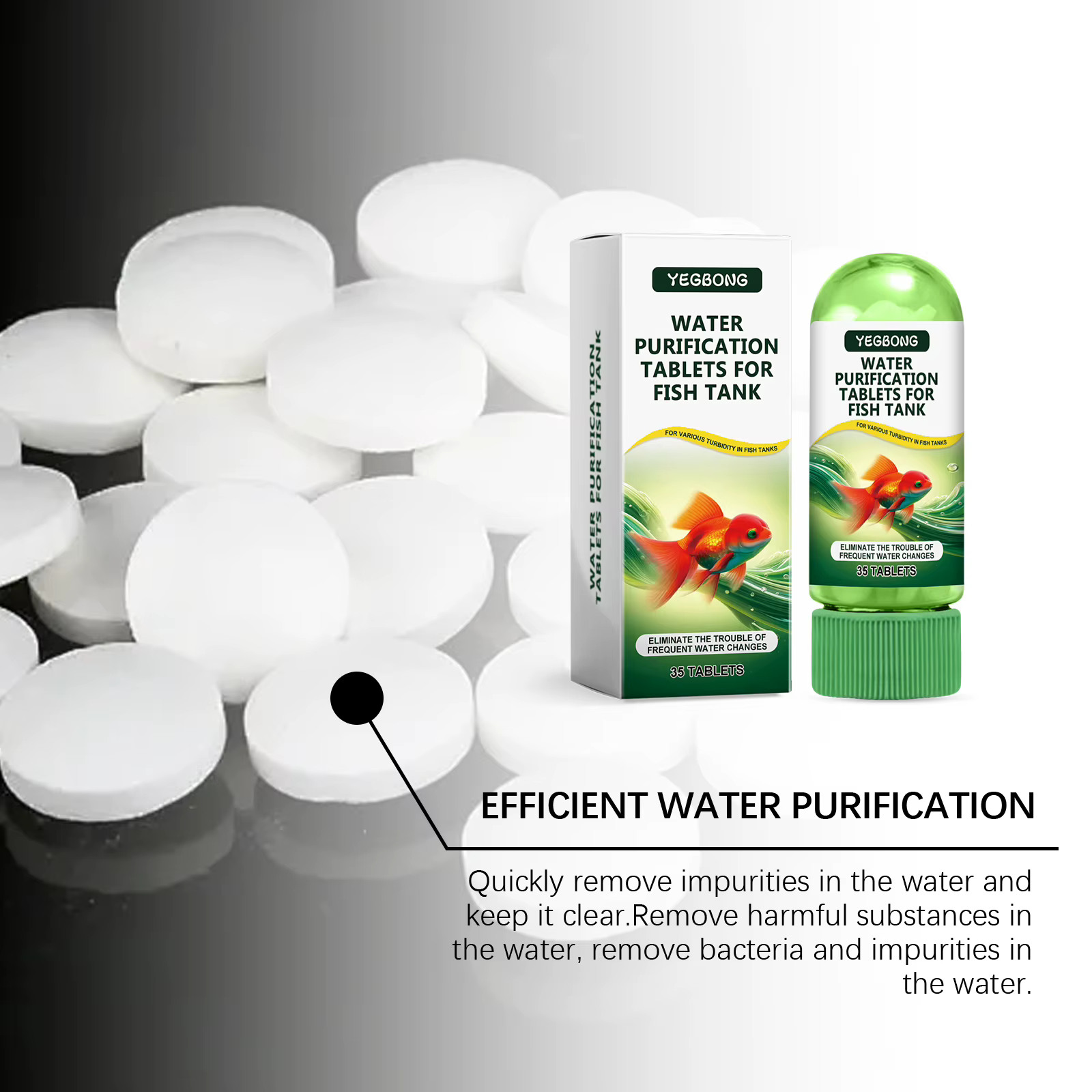 35PCS Fish Tank Water Cleaner Tablets Effective Water Purification Algae Removal Eliminate Bad Odors Remove Impurieities Enhance Clarity Fish Tank Cleaner — image 5
