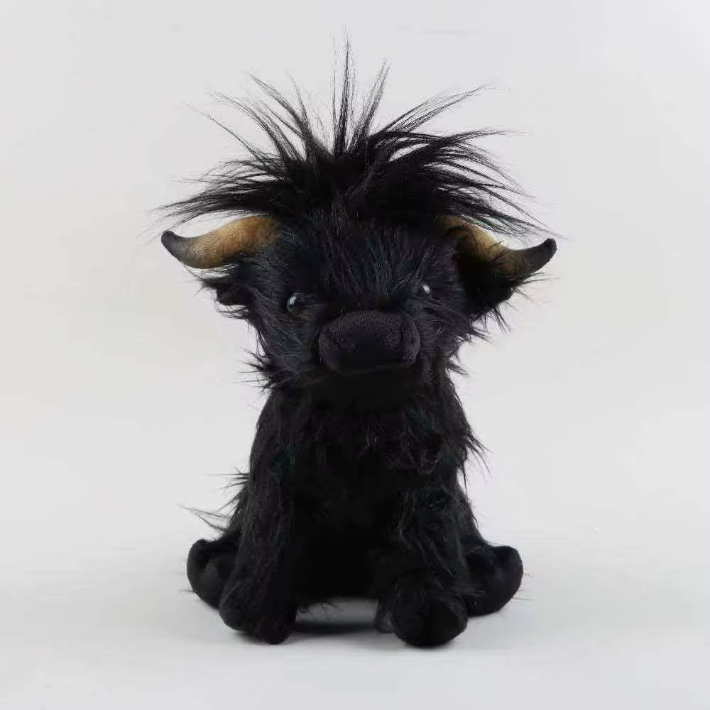 Highland Cow Plush Toy Funny Joy Realistic Stuffed Animal with Long Fluffy Hair Soft Cuddly for Kids Children & Boys Gift — image 2