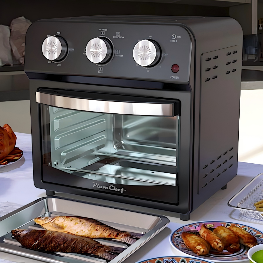 Freidora de Aire de 12.5 Qt con Cocción Multifunción Avanzada, Parrilla, Freír al Aire, Descongelar, Hornear, Preajustes para Papas Fritas, Pizza, Pollo, Pescado y Tostadas, Control de Doble Perilla, Prohibida la Reventa en Amazon — imagen 8