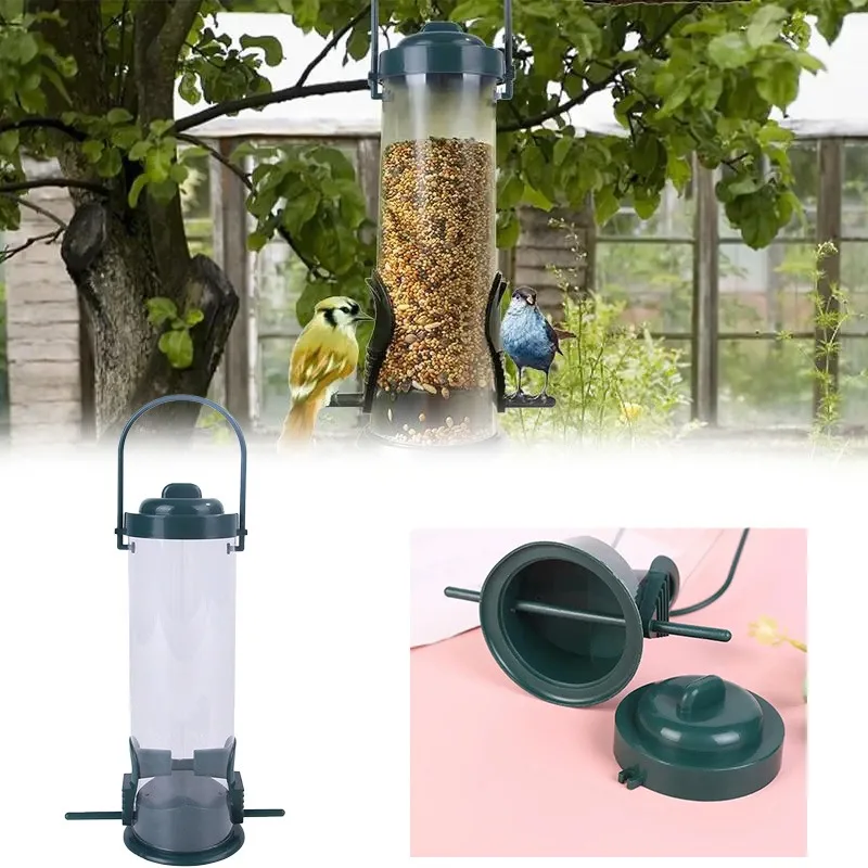 Comedero de Semillas para Pájaros Salvajes, Comedero Exterior Suspendido, Dispensador Portátil de Alimento para Pájaros, Accesorios para Pájaros, Suministros para Mascotas, Exterior, Patio, Jardín — imagen 1